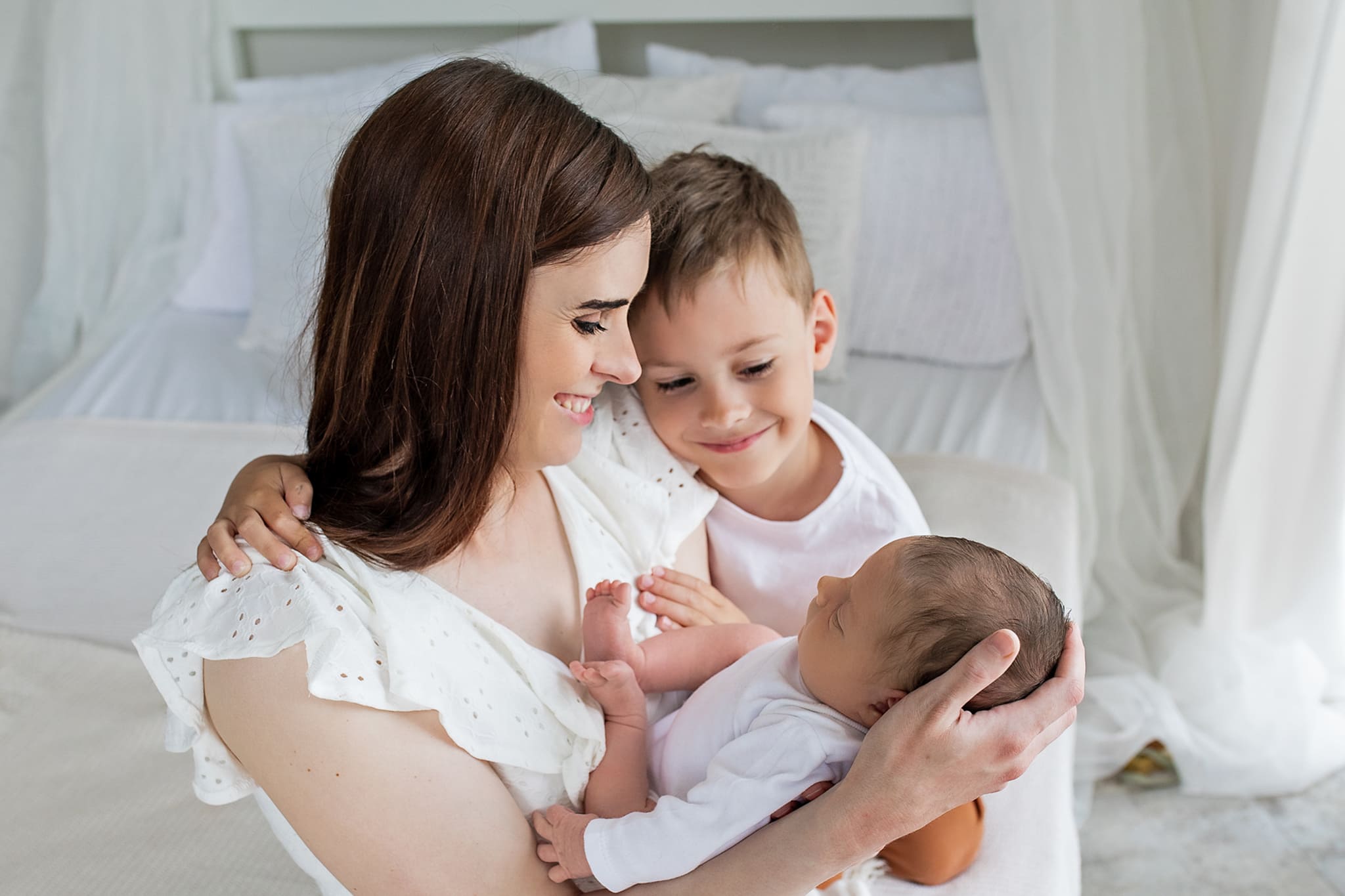 Newborn portrét s rodiči, ateliér u Brna